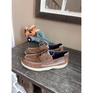 Sperry Topsider Lanyard Boat Moc Loafer  Leather  Youth Boy Shoe Tan Size 7